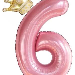 Pink and Gold Party Number 6 Balloon Decoration